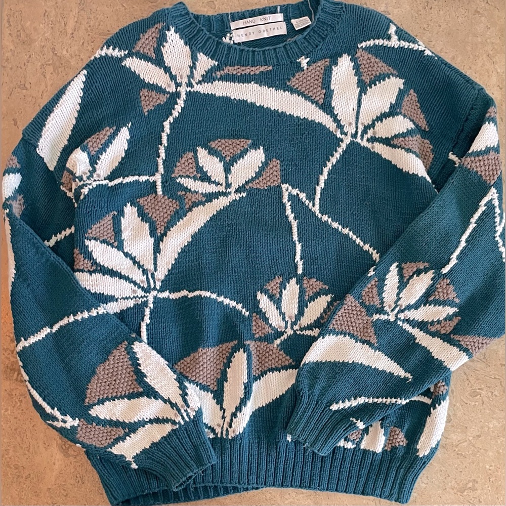 HENRY GRETHEL Vintage Hand Knit Oversized Cotton Sweater
